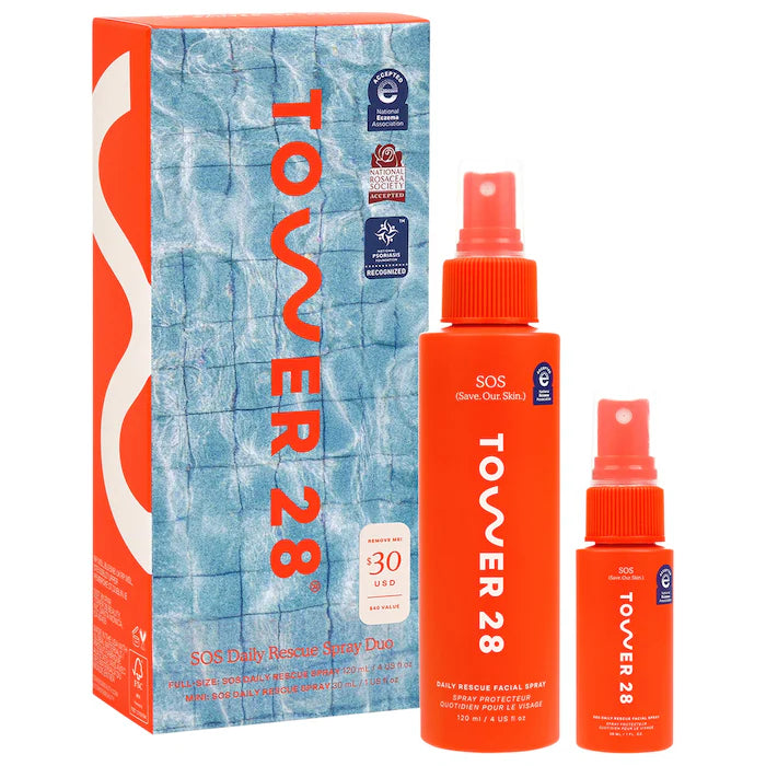Tower 28 Beauty 
SOS Hypochlorous Acid Spray Duo Skincare Set
