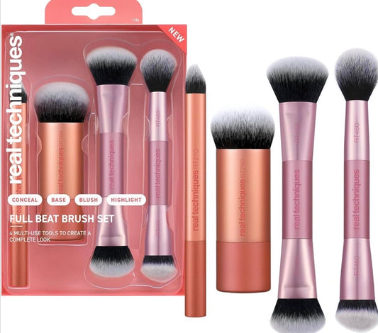 Real Techniques - Juego de brochas de maquillaje de ritmo completo, 4 piezas