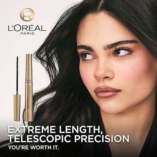L’Oreal Paris Makeup Original Telescopic Mascara, Separating Mascara Volume and Length Formula, Waterproof, Black