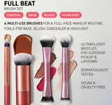 Real Techniques - Juego de brochas de maquillaje de ritmo completo, 4 piezas