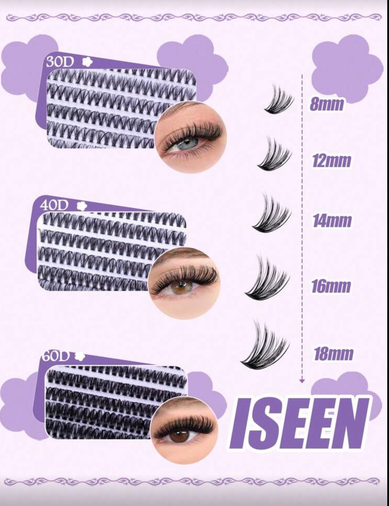 Set de ramito de pestañas 960pcs