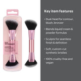 Real Techniques Dual-Sided Angled Fan Blush Contour Makeup Brush 1 Count