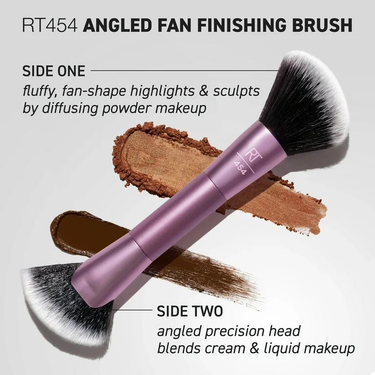 Real Techniques Dual-Sided Angled Fan Blush Contour Makeup Brush 1 Count