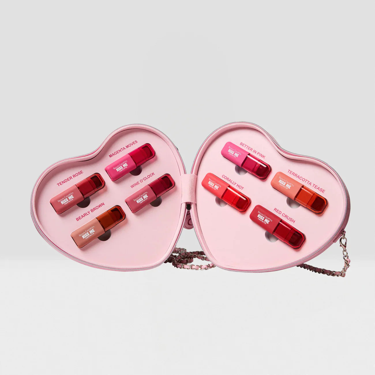 Set cartera y tintas - Kiss Me Heart Bag PR - Beauty Creations
