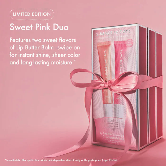 Summer Fridays 
Sweet Pink Duo with Birthday Cake + Strawberry Soft Serve Lip Butter Balm