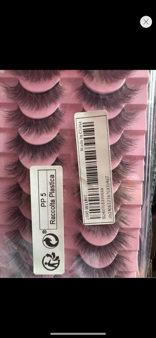 Pestañas  10pc